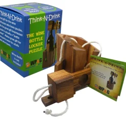 Think-n-Drink - Wooden Wine Bottle Puzzle Brain Teaser
