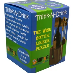 Think-n-Drink - Wooden Wine Bottle Puzzle Brain Teaser