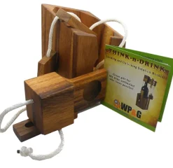 Think-n-Drink - Wooden Wine Bottle Puzzle Brain Teaser
