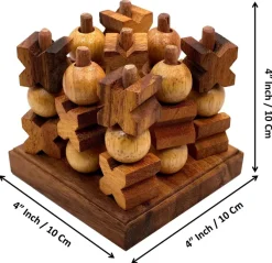 Tic-Tac-Toe 3D - Strategy Wooden Game