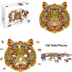 Tiger Rainbow Wooden Jigsaw Shape Puzzle 138 pieces