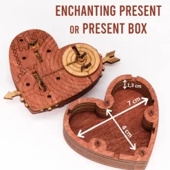 Tin Woodman's Heart. A Mechanical Treasure Chest Puzzle Box With lock Code