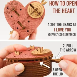 Tin Woodman's Heart. A Mechanical Treasure Chest Puzzle Box With lock Code