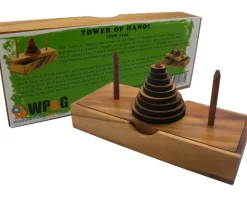 Tower of Hanoi 9 Rings Wooden Brain Teaser Puzzle