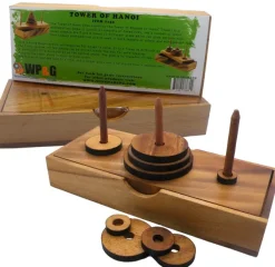 Tower of Hanoi 9 Rings Wooden Brain Teaser Puzzle