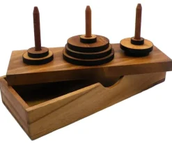 Tower of Hanoi 9 Rings Wooden Brain Teaser Puzzle