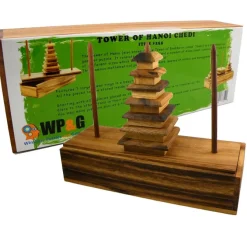 Tower of Hanoi Chedi - Wooden Brain Teaser Puzzle