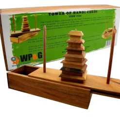 Tower of Hanoi Chedi - Wooden Brain Teaser Puzzle