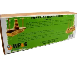 Tower of Hanoi Chedi - Wooden Brain Teaser Puzzle
