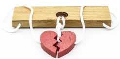 Two Lovers Heart (Large) - String Wooden Puzzle