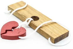Two Lovers Heart (Large) - String Wooden Puzzle
