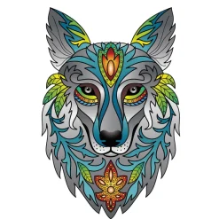 Wolf Rainbow Wooden Jigsaw Shape Puzzle 180 pieces