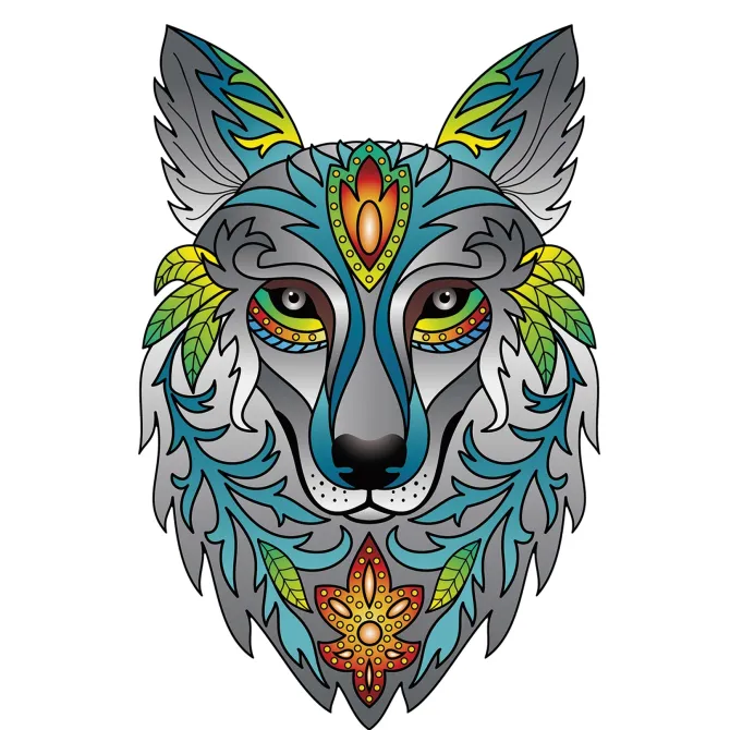 Wolf Rainbow Wooden Jigsaw Shape Puzzle 180 pieces