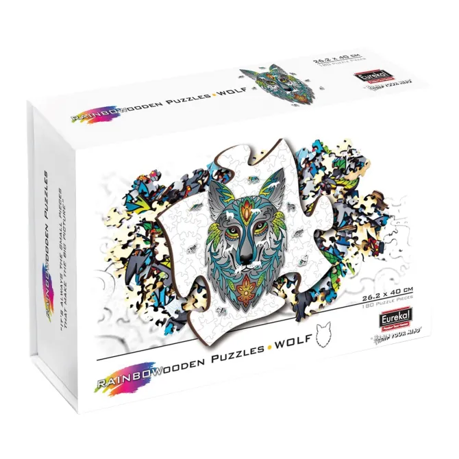 Wolf Rainbow Wooden Jigsaw Shape Puzzle 180 pieces