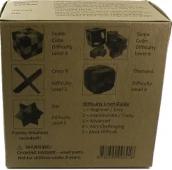 5 Wooden Puzzles Gift Set In A Wooden Box
